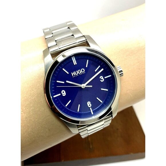 Hugo Boss Men's Watch 1530015 Quartz Blue Dial Silver Stainless Steel 44… - Picture 10 of 13